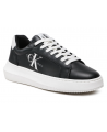 CALVIN KLEIN BLACK LEATHER SNEAKER CHUNKY CUPSOLE MONO YW0YW00823-BDS