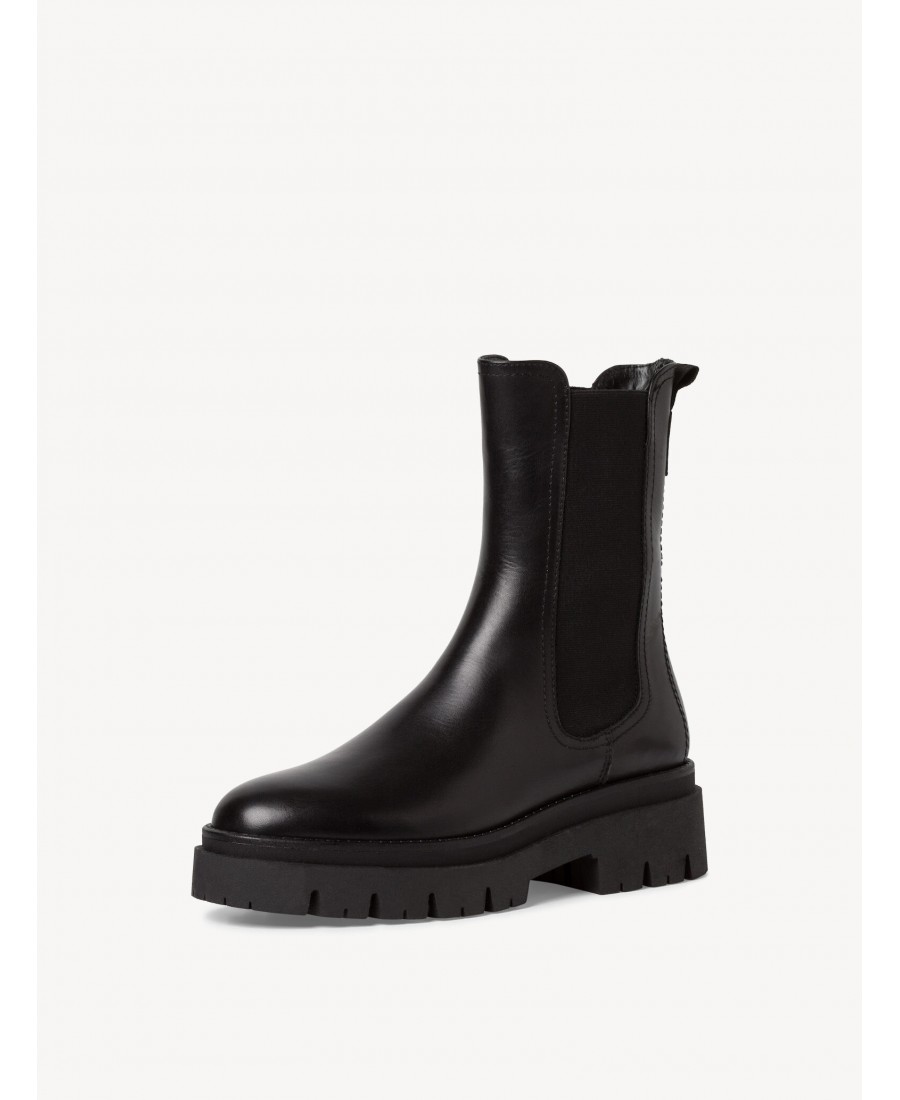 TAMARIS LEATHER CHELSEA BOOT BLACK 1-25992-41-001