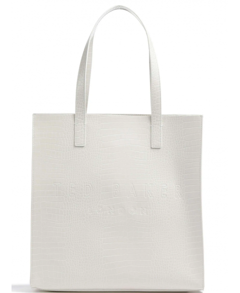 TED BAKER CROCOON CROC EFFECT WHITE LARGE BAG 253518