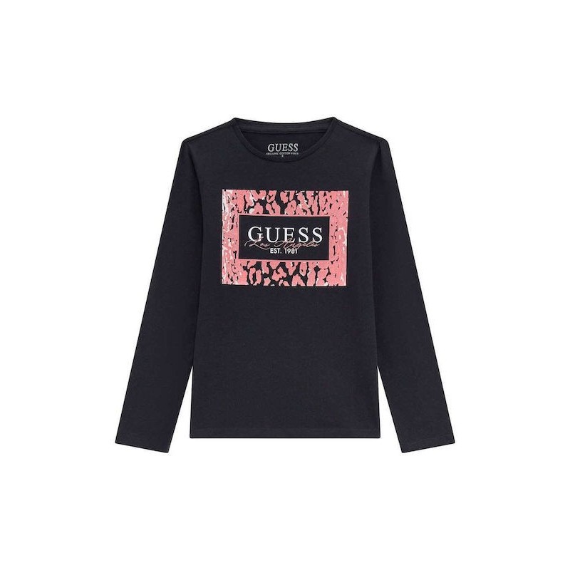 GUESS LIGO TRIANGLE LONGSLEEVE T-SHIRT BLACK J4BI18J1314-JBLK