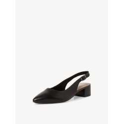 TAMARIS LEATHER SLING PUMPS BLACK 1-29500-42-003