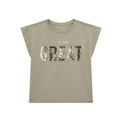 GUESS GIRL T-SHIRT COTTON KHAKI J5RI37K6YW4-G9K9