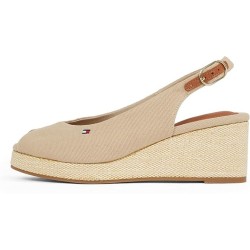 TOMMY HILFIGER FLAG MID WEDGE ESPAD BEIGE SLINGBACK FW0FW08595 -ACC