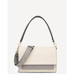 TOUS BANDOLERA AUDREE SAFFIANO BEIGE GRIS 2002202601