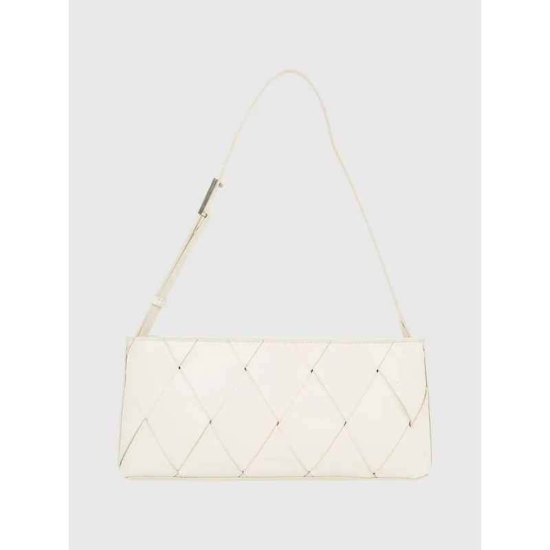CALVIN KLEIN WOVEN ELONGATED SHOULDER BAG CHALK K60K612992-67U