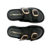 TAMARIS LEATHER FLATFORM MULE BLACK 1-27239-42-003