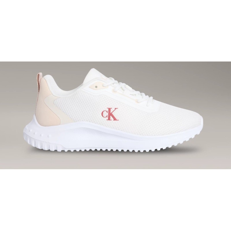 CALVIN KLEIN EVA RUNNER MIX MESH LOGO WHITE BEIGE YW0YW01851-01W
