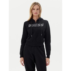 GUESS PRIMULA RHINESTONES FULL ZIP BLACK V5GQ10KCRP0-JBLK