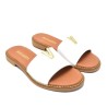 RAGAZZA FLAT  LEATHER SANDALS WHITE 01025-WHITE