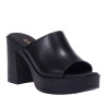 RAGAZZA LEATHER PLATFORM MULE 0920-BLACK