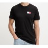 TOMMY HILFIGER BLACK TSHIRT SLIM ESSENTIAL FLAG TEE EX DM0DM20740-BDS
