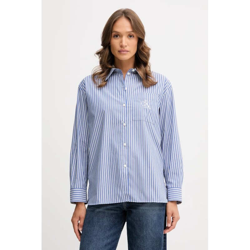 CALVIN KLEIN WOMEN SHIRT STRIPES BLUE LV044D170G-ZNX