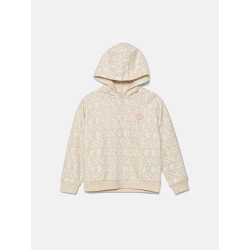 GUESS GIRL HOODIE SWEATSHIRT BEIGE LOGO K5YQ03KAD74-P12M