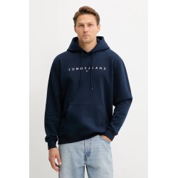 TOMMY HILFIGER TOMMY JEANS LINEAR LOGO REGULAR FIT HOODIE DARK BLUE DM0DM20746-C1G