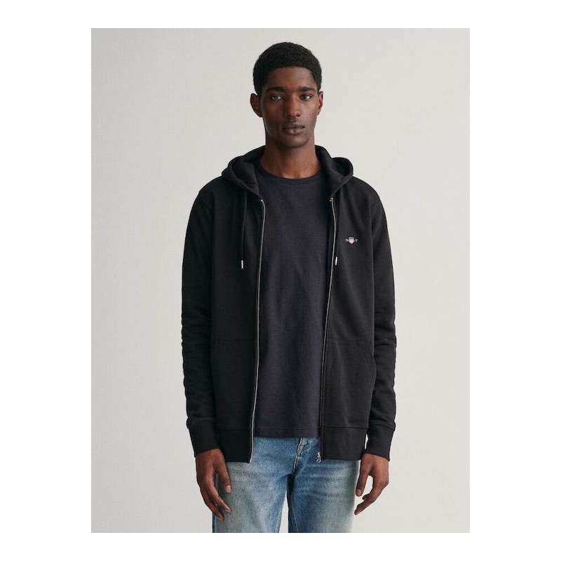 GANT SHIELD ZIP HOODIE SWEATSHIRT BLACK 2007059-005