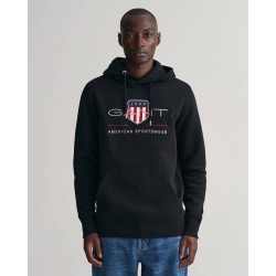 GANT ARCHIVE SHIELD HOODIE SWEATSHIRT BLACK 2047082-005