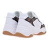 GUESS HAPYY4  VEGAN WHITE BROWN SNEAKER FLTHPYFAL12 -WHIBR