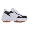 GUESS HAPYY4  VEGAN WHITE BROWN SNEAKER FLTHPYFAL12 -WHIBR