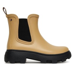 TOMMY HILFIGER BEIGE RUBBER FLAG CLEATED RAINBOOT FW0FW08637-RBC