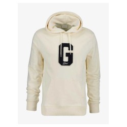 GANT G BADGE HOODIE SWEATSHIRT CREAM 2067092-130