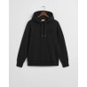 GANT REGULAR TONAL SHIELD HOODIE SWEATSHIRT BLACK 2067056-005