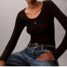 CALVIN KLEIN RIB COTTON  SLIM FIT WTH SLEEVES BLACK LV047D218G-UB1