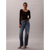 CALVIN KLEIN RIB COTTON  SLIM FIT WTH SLEEVES BLACK LV047D218G-UB1