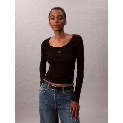 CALVIN KLEIN RIB COTTON  SLIM FIT WTH SLEEVES BLACK LV047D218G-UB1