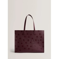 TED BAKER POLKA DOT EXTRA LARGE ICON BAG DP-PURPLE 282219