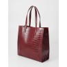 TED BAKER WENELLA CROC EFFECT LARGE ICON BAG WINE 281942