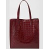 TED BAKER WENELLA CROC EFFECT LARGE ICON BAG WINE 281942