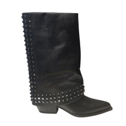 STUDIO MODA LEATHER BOOTS BLACK KI-5951