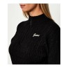 GUESS CABLE KNIT HALF ZIP SWEATER BLACK V5BR02Z0572-JBLK