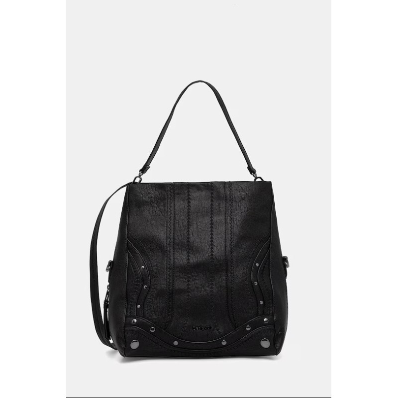 DESIGUAL EMBRO PATCH LOVERTY SATCHEL BAG BLACK 25WAXPAA/2000