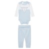 GUESS NEW BORN BOY SET BODY AND PANTS WHITE LIGHT BLUE H5YW08J1314-F606