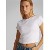 CALVIN KLEIN BRILLIANT WHITE MONOGRAM BABY TEE LV047AB802-YAA