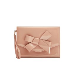TED BAKER NIKKEY KNOT BOW ENVELOPE PINK POUCH  281668-PINK