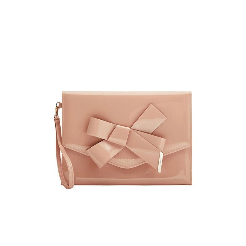 TED BAKER NIKKEY KNOT BOW ENVELOPE PINK POUCH  281668-PINK
