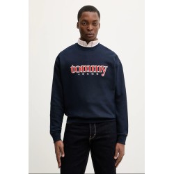 TOMMY HILFIGER TJM 90S TEXTURE GRAPHIC CREW DARK NIGHT NAVY DM0DM22373-C1G