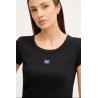 CALVIN KLEIN A- WOVEN LABEL 2X2 RIB BABY TE BLACK LV047C200G-UB1
