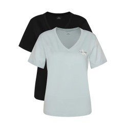 CALVIN KLEIN A- LOGO VN 2 PACK TEE PLEIN AIR/BLACK LV047C906G-CIQ