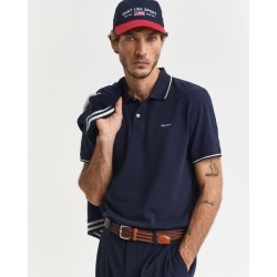 GANT TIPPING SS PIQUE POLO EVENING BLUE 2062034-433