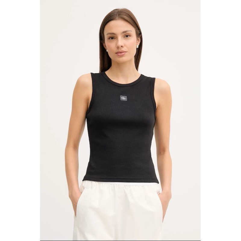 CALVIN KLEIN JEANS TOP A-WVN LBL 2X2 CTTN  BLACK LV047C201G-UB1
