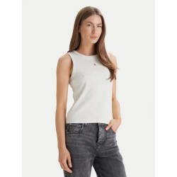 CALVIN KLEIN JEANS TOP A-WVN LBL 2X2 CTTN GREY HEATHER LV047C201G-P4P