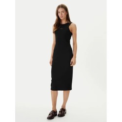 CALVIN KLEIN SL MONOLOGO BABY RIB TANK MIDI DRESS BLACK LV047F242G-UB1
