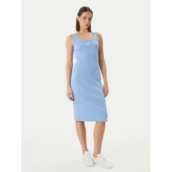 CALVIN KLEIN SL BABY RIB WOVEN LABEL SQUARE DRESS BLUE DESCENT LV047F257G-C32