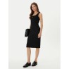 CALVIN KLEIN SL BABY RIB WOVEN LABEL SQUARE DRESS BLACK LV047F257G-UB1