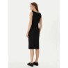 CALVIN KLEIN SL BABY RIB WOVEN LABEL SQUARE DRESS BLACK LV047F257G-UB1