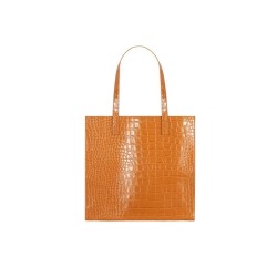 TED BAKER WENELLA CROC EFFECT LARGE ICON BAG TAN 282817