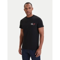 TOMMY HILFIGER TJM SLIM SIGN CHEST SS TEE EXT BLACK DM0DM22538-BDS